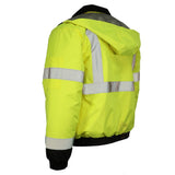 ANSI Class 3 Quilted Bomber Safety Jacket with Waterproof PU-Coated Shell, Black Bottom & Reflective Tape