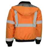 ANSI Class 3 Quilted Bomber Safety Jacket with Waterproof PU-Coated Shell, Black Bottom & Reflective Tape