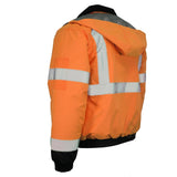 ANSI Class 3 Quilted Bomber Safety Jacket with Waterproof PU-Coated Shell, Black Bottom & Reflective Tape