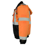 ANSI Class 3 Quilted Bomber Safety Jacket with Waterproof PU-Coated Shell, Black Bottom & Reflective Tape