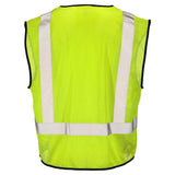 Class 2 Black Bottom Mesh Safety Vest with Zipper Closure, Reflective Tape & Multi-Pocket Design, ANSI Type R Compliant, Hi-Vis Lime/Orange, M-5XL