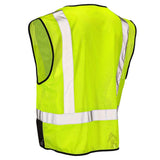 Class 2 Black Bottom Mesh Safety Vest with Zipper Closure, Reflective Tape & Multi-Pocket Design, ANSI Type R Compliant, Hi-Vis Lime/Orange, M-5XL