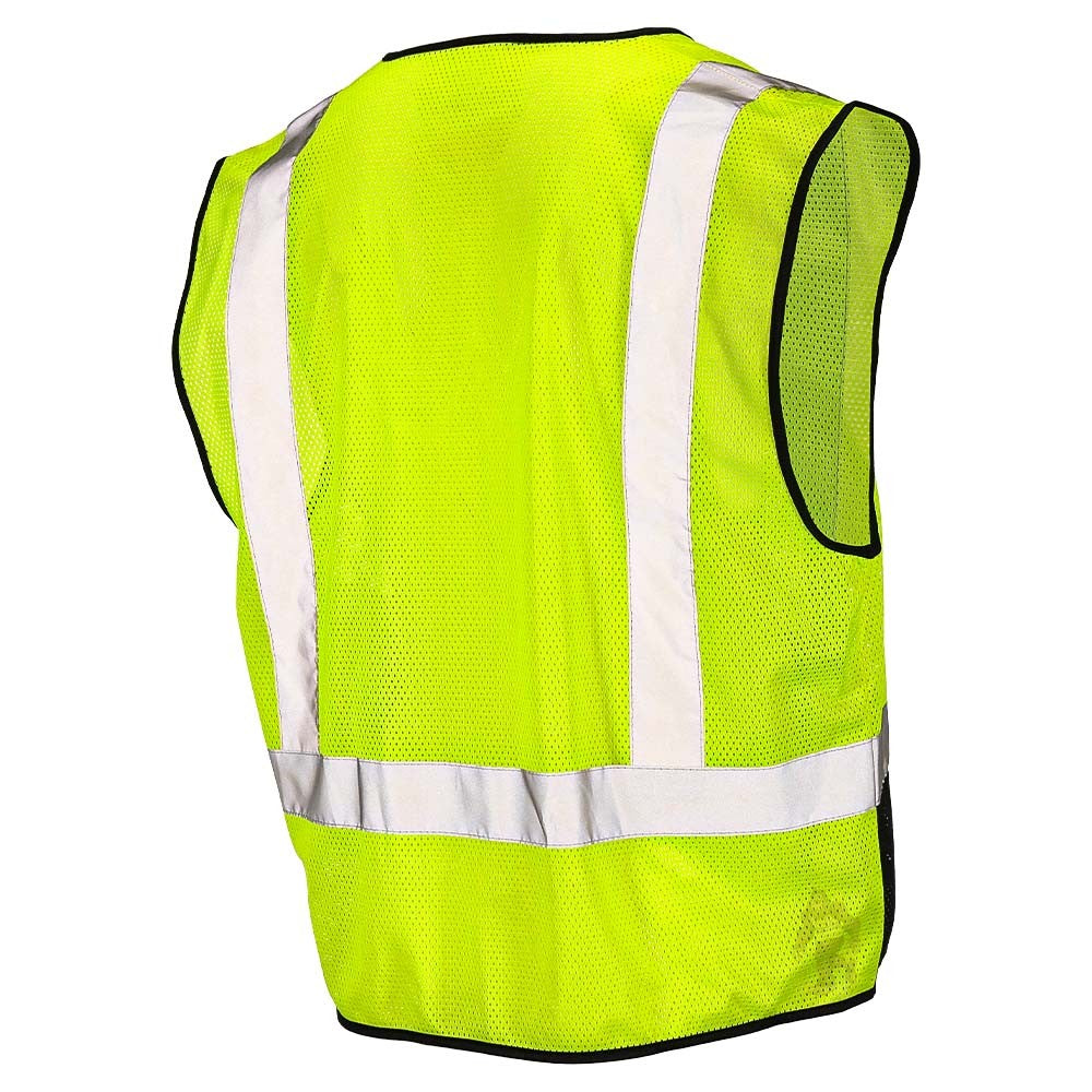 Class 2 Black Bottom Mesh Safety Vest with Zipper Closure, Reflective Tape & Multi-Pocket Design, ANSI Type R Compliant, Hi-Vis Lime/Orange, M-5XL