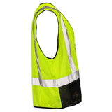 Class 2 Black Bottom Mesh Safety Vest with Zipper Closure, Reflective Tape & Multi-Pocket Design, ANSI Type R Compliant, Hi-Vis Lime/Orange, M-5XL