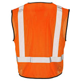 Class 2 Black Bottom Mesh Safety Vest with Zipper Closure, Reflective Tape & Multi-Pocket Design, ANSI Type R Compliant, Hi-Vis Lime/Orange, M-5XL