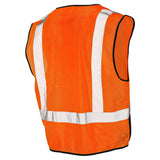 Class 2 Black Bottom Mesh Safety Vest with Zipper Closure, Reflective Tape & Multi-Pocket Design, ANSI Type R Compliant, Hi-Vis Lime/Orange, M-5XL