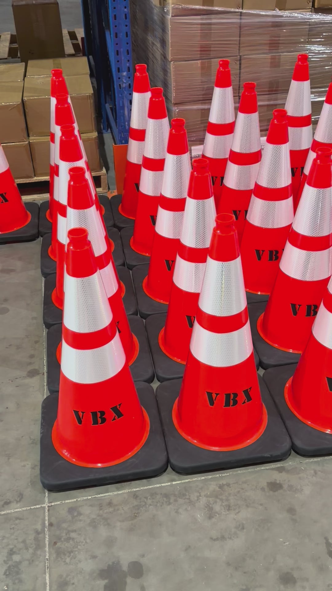 100 Cones Bulk Pallet, 28" Orange Traffic Cone, 7lb Black Base, w/6" & 4" Retroreflective Collars, MUTCD Compliant