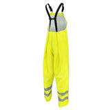 ANSI Class E Hi-Vis Self-Extinguishing Rain Bib Pants with Waterproof PVC Coating & Safety Fly