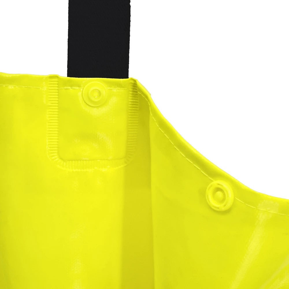 ANSI Class E Hi-Vis Self-Extinguishing Rain Bib Pants with Waterproof PVC Coating & Safety Fly