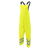 ANSI Class E Hi-Vis Self-Extinguishing Rain Bib Pants with Waterproof PVC Coating & Safety Fly