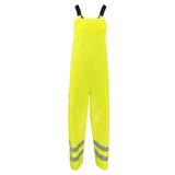 ANSI Class E Hi-Vis Self-Extinguishing Rain Bib Pants with Waterproof PVC Coating & Safety Fly