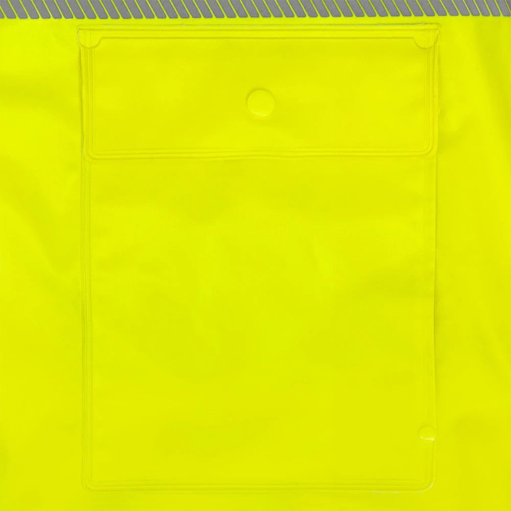 ANSI Class 3 Hi-Vis Self-Extinguishing Rain Trench Coat with Waterproof PVC Coating & Segmented Reflective Tape