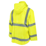 ANSI Class 3 Hi-Vis Self-Extinguishing Rain Jacket with Waterproof PVC Coating & Reflective Tape
