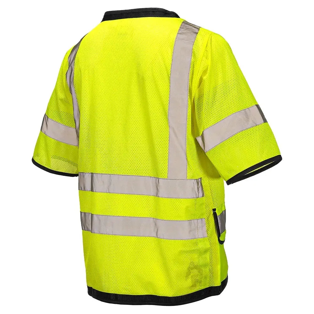 ANSI Class 3 Heavy Duty Surveyor Safety Vest with Zipper Closure & Reflective Stripes – Hi Vis Mesh Work Vest with Pockets for Construction, Traffic Control & Utility Crews