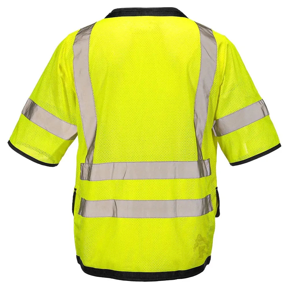 ANSI Class 3 Heavy Duty Surveyor Safety Vest with Zipper Closure & Reflective Stripes – Hi Vis Mesh Work Vest with Pockets for Construction, Traffic Control & Utility Crews