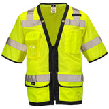 ANSI Class 3 Heavy Duty Surveyor Safety Vest with Zipper Closure & Reflective Stripes – Hi Vis Mesh Work Vest with Pockets for Construction, Traffic Control & Utility Crews