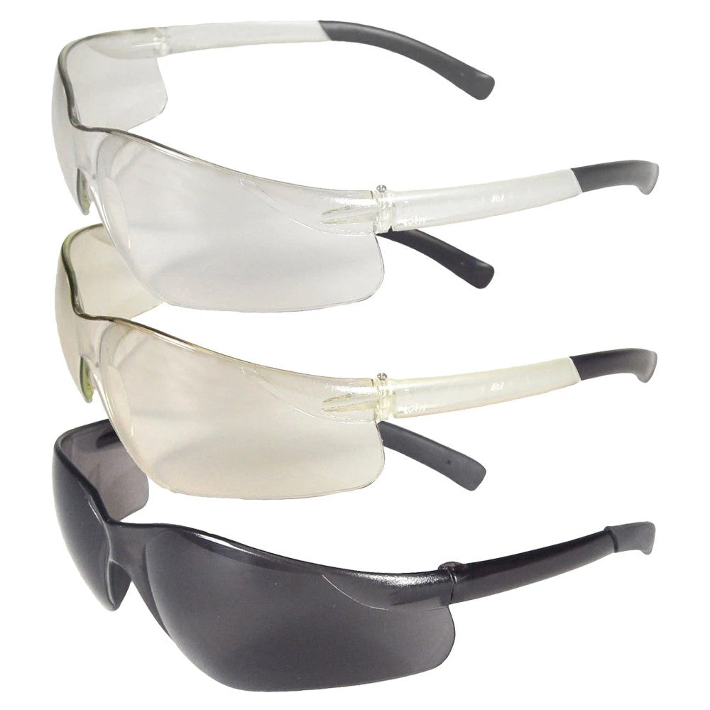 ANSI Z87.1 Tactical Safety Glasses with Anti-Fog Smoke Lens, Rubber Temples & Wraparound Protection