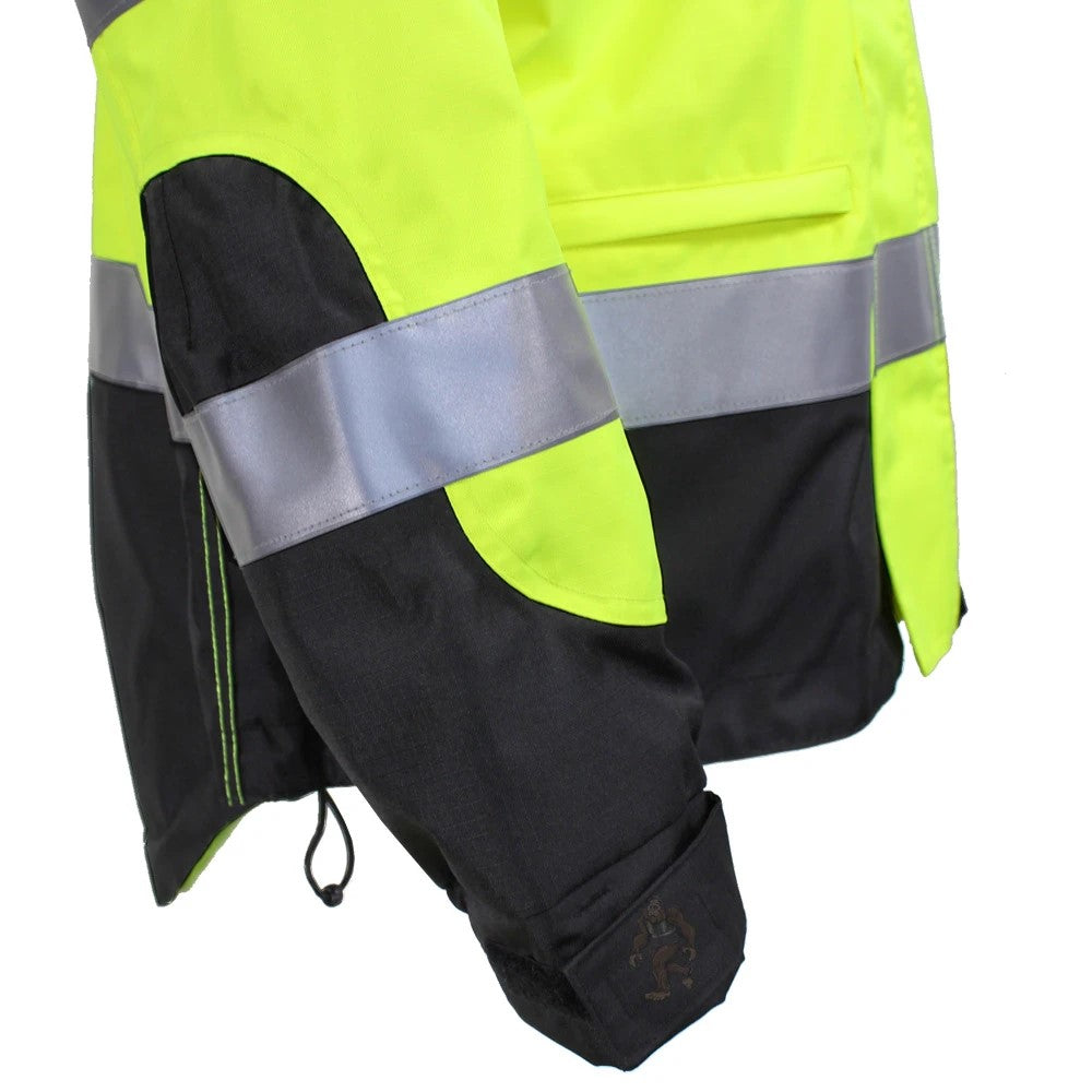 ANSI Class 3 Heavy Duty Waterproof Rain Jacket with Ripstop Polyester Shell & Reflective Tape