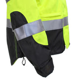 ANSI Class 3 Heavy Duty Waterproof Rain Jacket with Ripstop Polyester Shell & Reflective Tape