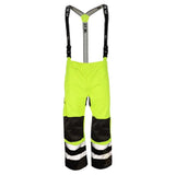 ANSI Class E Heavy Duty Waterproof Ripstop Rain Bib Pants with Reflective Tape & Adjustable Suspenders