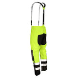 ANSI Class E Heavy Duty Waterproof Ripstop Rain Bib Pants with Reflective Tape & Adjustable Suspenders