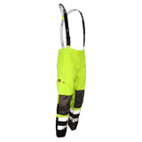 ANSI Class E Heavy Duty Waterproof Ripstop Rain Bib Pants with Reflective Tape & Adjustable Suspenders