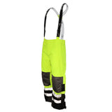 ANSI Class E Heavy Duty Waterproof Ripstop Rain Bib Pants with Reflective Tape & Adjustable Suspenders