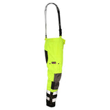 ANSI Class E Heavy Duty Waterproof Ripstop Rain Bib Pants with Reflective Tape & Adjustable Suspenders