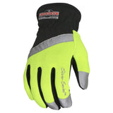 Hi-Vis Cut Resistant Utility Work Gloves with Reflective Backing, Touchscreen Fingertips & Reinforced Palm