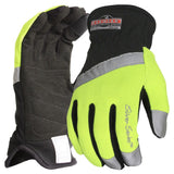Hi-Vis Cut Resistant Utility Work Gloves with Reflective Backing, Touchscreen Fingertips & Reinforced Palm