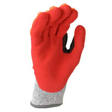 ANSI A5 Cut Resistant Nitrile Dipped Work Gloves with Dorsal Impact Protection, Reflective Backing & Sandy Grip Coating