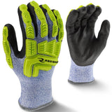 ANSI A4 Cut Resistant Insulated Work Gloves with Sandy Nitrile Coating & Cold Weather Protection