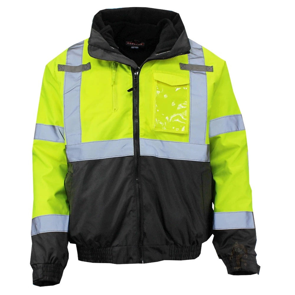 ANSI Class 3 Deluxe 3-in-1 Bomber Safety Jacket with Removable Fleece Liner, Waterproof Shell & Reflective Tape