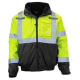 ANSI Class 3 Deluxe 3-in-1 Bomber Safety Jacket with Removable Fleece Liner, Waterproof Shell & Reflective Tape