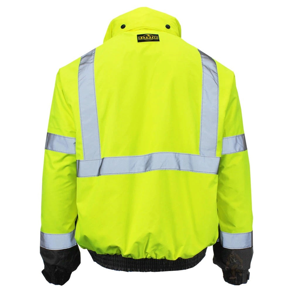 ANSI Class 3 Deluxe 3-in-1 Bomber Safety Jacket with Removable Fleece Liner, Waterproof Shell & Reflective Tape