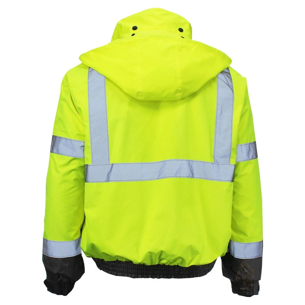 ANSI Class 3 Deluxe 3-in-1 Bomber Safety Jacket with Removable Fleece Liner, Waterproof Shell & Reflective Tape