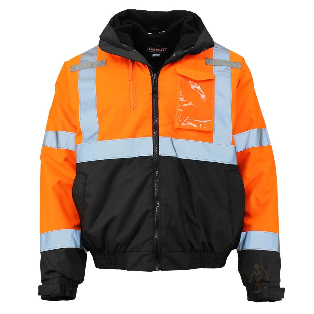ANSI Class 3 Deluxe 3-in-1 Bomber Safety Jacket with Removable Fleece Liner, Waterproof Shell & Reflective Tape