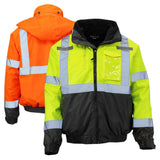 ANSI Class 3 Deluxe 3-in-1 Bomber Safety Jacket with Removable Fleece Liner, Waterproof Shell & Reflective Tape