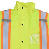 ANSI Class 3 Hi-Vis Weatherproof Parka with Zip-Out Reversible Bomber Jacket & Reflective Tape