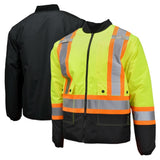 ANSI Class 3 Hi-Vis Weatherproof Parka with Zip-Out Reversible Bomber Jacket & Reflective Tape