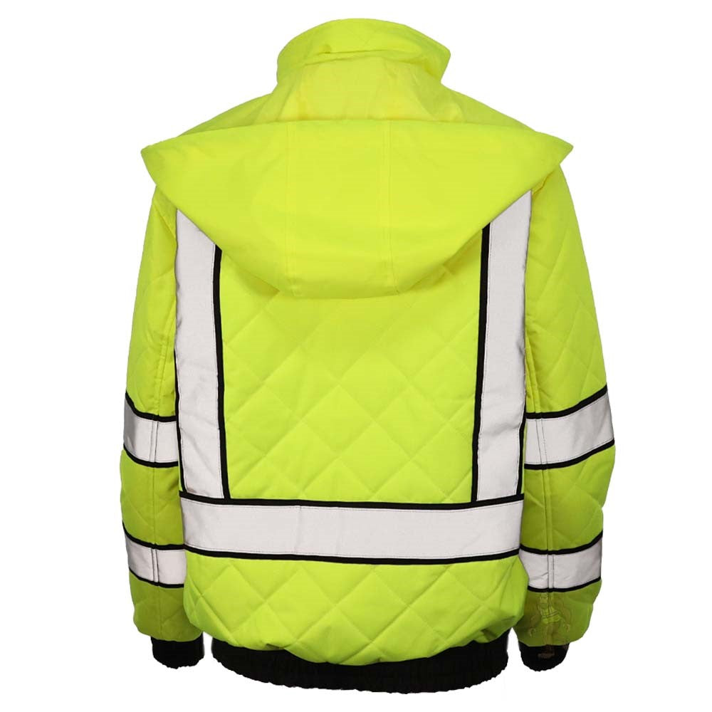 Women’s ANSI Class 3 Hi-Vis Bomber Safety Jacket with Waterproof Weatherproof Shell & Reflective Tape