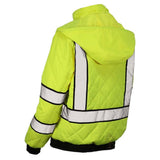 Women’s ANSI Class 3 Hi-Vis Bomber Safety Jacket with Waterproof Weatherproof Shell & Reflective Tape