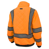 Women’s ANSI Class 3 Hi-Vis Bomber Safety Jacket with Waterproof Weatherproof Shell & Reflective Tape