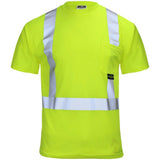 ANSI Class 2 Hi-Vis Short Sleeve Safety T-Shirt with Moisture Wicking Mesh & Reflective Tape