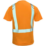ANSI Class 2 Hi-Vis Short Sleeve Safety T-Shirt with Moisture Wicking Mesh & Reflective Tape