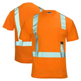 ANSI Class 2 Hi-Vis Short Sleeve Safety T-Shirt with Moisture Wicking Mesh & Reflective Tape