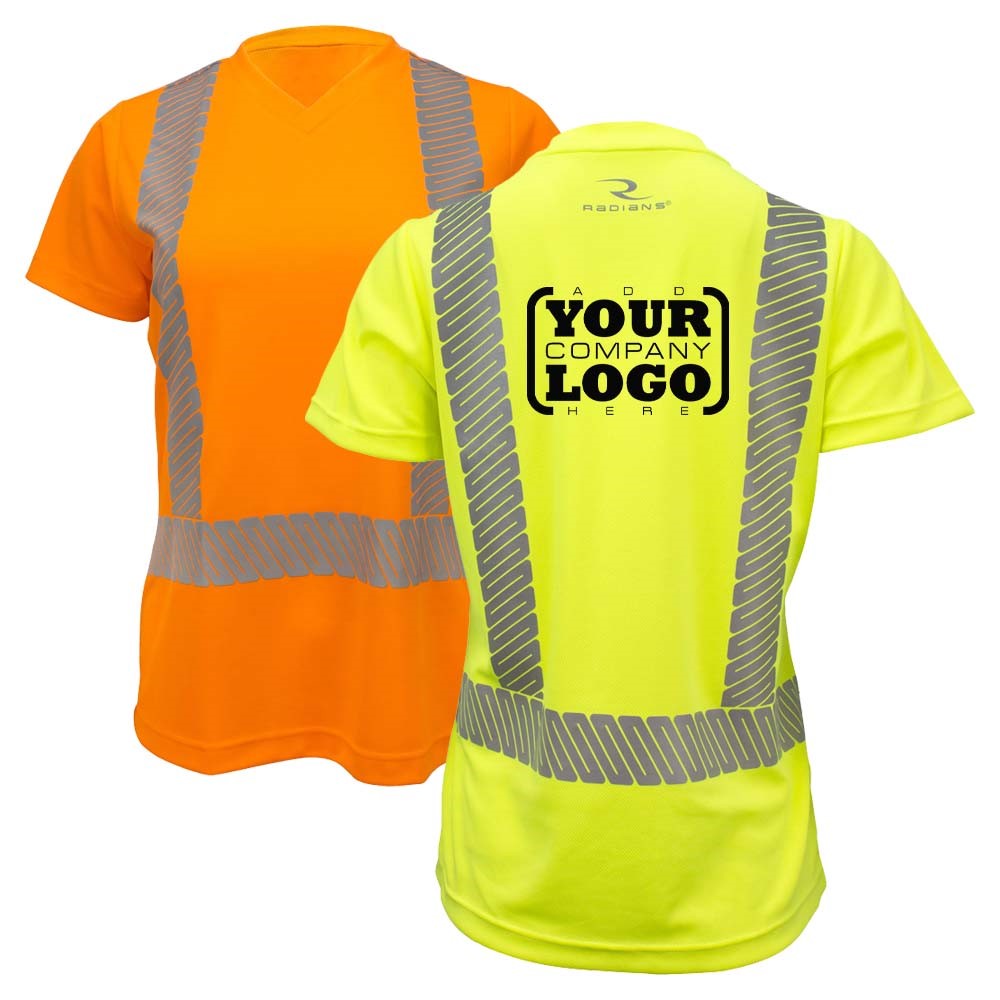 Women’s ANSI Class 2 Hi-Vis Short Sleeve Safety Shirt with Moisture Wicking Fabric & Reflective Tape