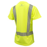 Women’s ANSI Class 2 Hi-Vis Short Sleeve Safety Shirt with Moisture Wicking Fabric & Reflective Tape