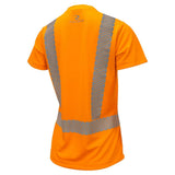 Women’s ANSI Class 2 Hi-Vis Short Sleeve Safety Shirt with Moisture Wicking Fabric & Reflective Tape
