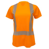 Women’s ANSI Class 2 Hi-Vis Short Sleeve Safety Shirt with Moisture Wicking Fabric & Reflective Tape